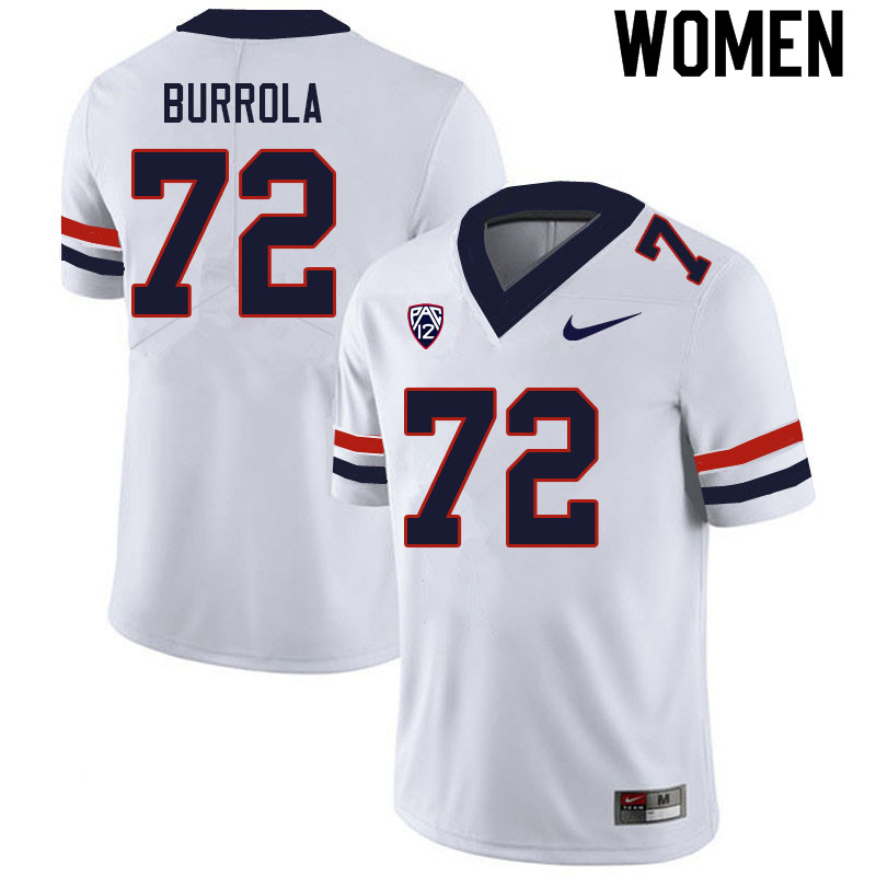 Women #72 Edgar Burrola Arizona Wildcats College Football Jerseys Sale-White